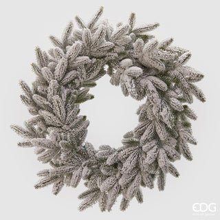 EDG Enzo De Gasperi Corona de Navidad Snowy West Pine D71 cm