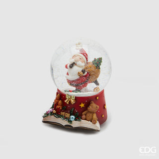 EDG Enzo De Gasperi Water Sphere Carillon Santa with Book H15 cm
