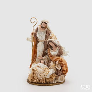 EDG Enzo De Gasperi Nativity in Fabric with Straw H35 cm