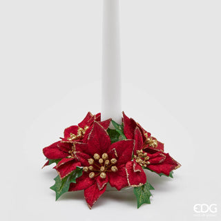 EDG Enzo De Gasperi Portavelas de Navidad Poinsettia D14 cm