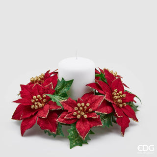 EDG Enzo De Gasperi Portavelas de Navidad Poinsettia D23 cm