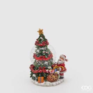 EDG Enzo De Gasperi Esfera de agua Papá Noel con pino H13,5 cm