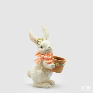 EDG Enzo De Gasperi Poly Rabbit with Vase H37.5 cm