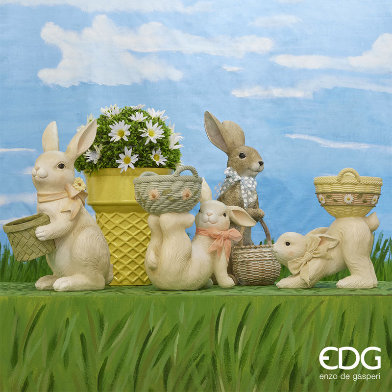EDG Enzo De Gasperi Rabbit with Basket H31 cm Sage