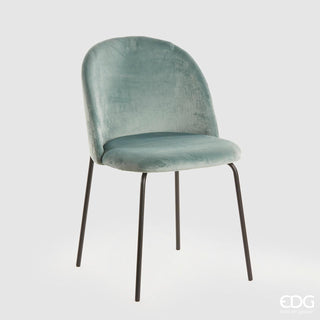 EDG Enzo de Gasperi Puzzle chair in light blue velvet