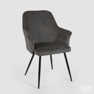 EDG Enzo de Gasperi Penguin chair in gray velvet
