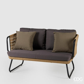 EDG Enzo de Gasperi Sunny Aluminum Sofa with Champagne 2 Seater Cushions