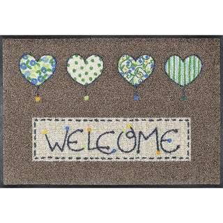 Wash + Dry Welcome hearts rug 50x75 cm