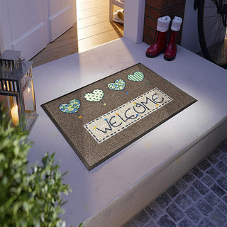 Wash + Dry Welcome hearts rug 50x75 cm