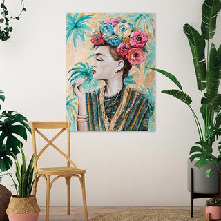 Agave Quadro Tropical Chic Dipinto a Mano 90x120 cm