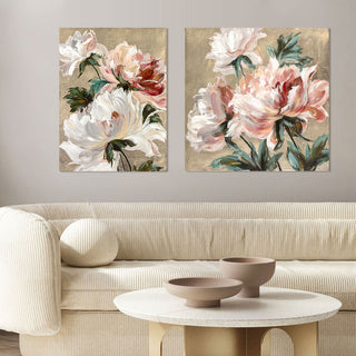 Agave Quadro Elegant Roses Dipinto a Mano 100x100 cm