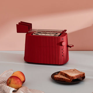 Alessi Set of 2 Pieces Toaster Plissé Red