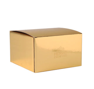 Hervit Box of 2 Matte Gold Christmas Baubles in Glass 10 cm