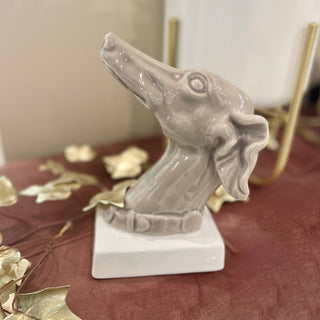 Estatua de perro de cerámica Amagè Al. 22 cm Tórtola