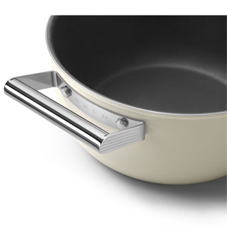 Smeg Cookware Saucepan with two handles and lid 24 cm Cream CKFC2411CRM