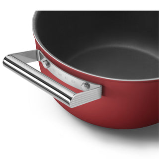 Smeg Cookware Casseruola due manici con coperchio 24 cm Rosso CKFC2411RDM