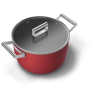 Smeg Cookware Casserole high two handles with lid 26 cm Red CKFC2611RDM