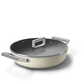 Smeg Cookware Saucepan with Lid 28 cm 50's Style CKFD2811CRM Cream