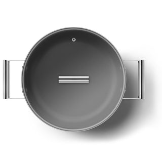 Smeg Cookware Tegame con Coperchio 28 cm 50's Style CKFD2811CRM Panna