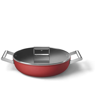 Smeg Cookware Tegame con Coperchio 28 cm 50's Style CKFD2811RDM Rosso
