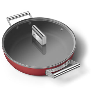 Smeg Cookware Saucepan with Lid 28 cm 50's Style CKFD2811RDM Red