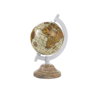 Encantada Large Ivory Globe with Wooden Base H26 cm