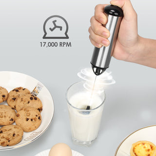 Electric Milk Frother Foamer Milk Cappuccino Egg Beater Stainless Steel