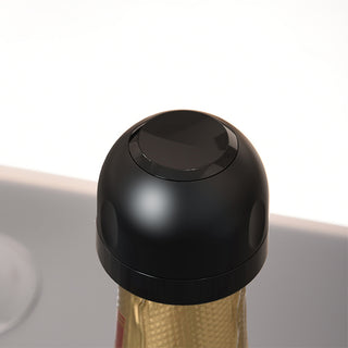 Champagne Stopper Click and Close Black Wine Stopper