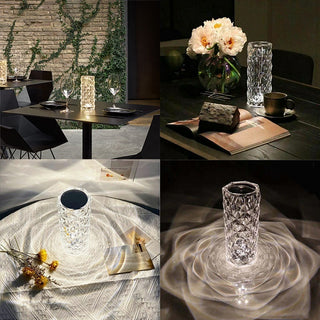 Chloe Offerta Lampada da tavolo in acrilico trasparente a Led ricaricabile effetto cristallo
