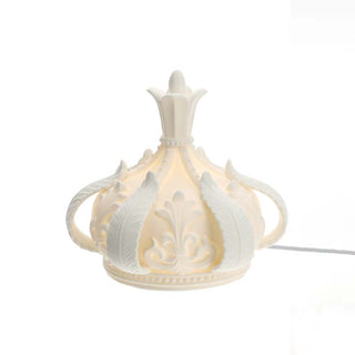 Hervit Lampada Corona in Porcellana Biscuit H26x25 cm