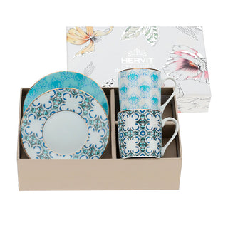 Hervit Box 2 Cups With Saucers 9x5 cm