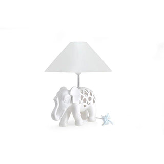 Hervit Elephant Lamp in Perforated Porcelain