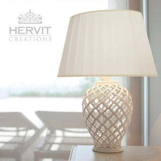 Hervit Oval Potiche Lamp in Ceramic