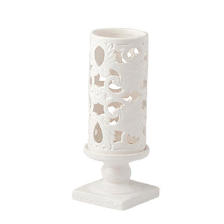 Hervit Baroque Candle Holder in Perforated Porcelain