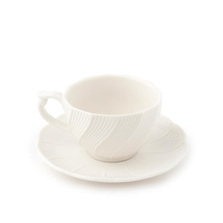 Hervit Set of 6 Porcelain Striped Coffee Cups