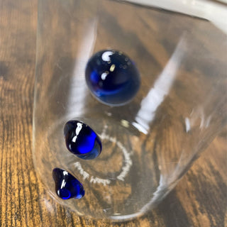 Zafferano Set 6 Melting Pot Glasses Borosilicate White and Blue 44 cl