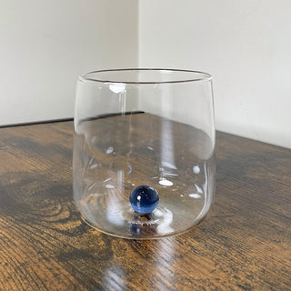 Zafferano Set 6 Melting Pot Glasses Borosilicate White and Blue 44 cl