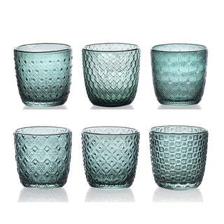 IVV Set of 6 Peacock Green Sixties Water Glasses 31 cl