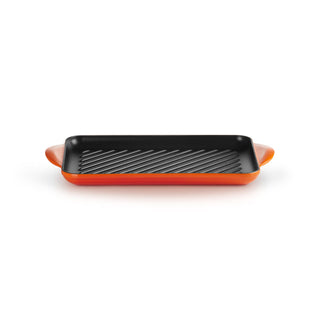 Le Creuset Tradition Rectangular Grill in Vitrified Cast Iron 32x22 cm Orange