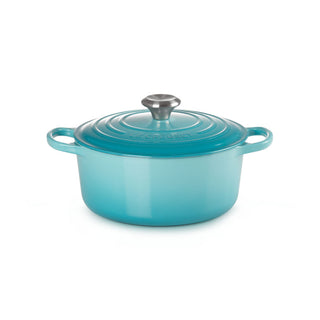 Le Creuset Round Cocotte Evolution in Vitrified Cast Iron 24 cm Caribe Blue