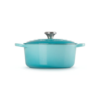 Le Creuset Round Cocotte Evolution in Vitrified Cast Iron 24 cm Caribe Blue