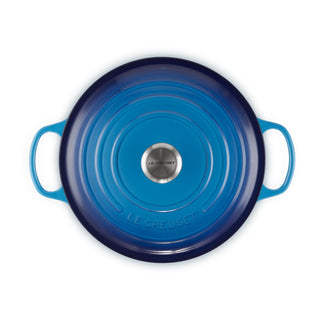 Le Creuset Cocotte Rotonda Evolution in Ghisa Vetrificata 28 cm Azure Blu