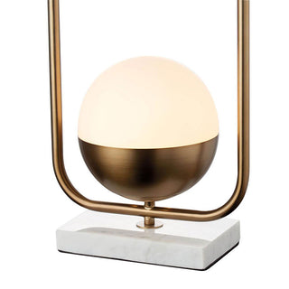 Lámpara de mesa L'Oca Nera de metal con base de mármol Alt. 57 cm