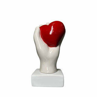 Amage Mano Corazón Rojo de Cerámica Alt. 20 cm