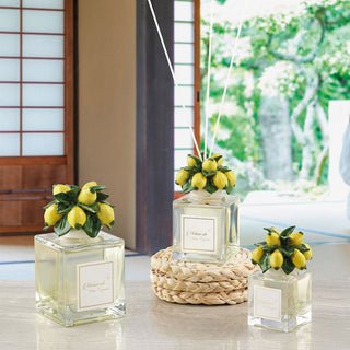 Melaverde Square Perfumer in Glass Lemons Decor 250 ml