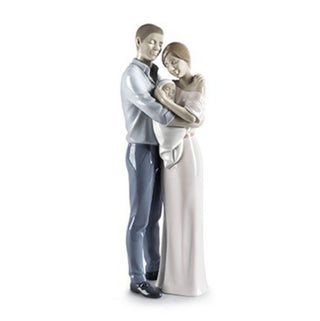 Nao Statua in Porcellana Famiglia Felice H21 cm