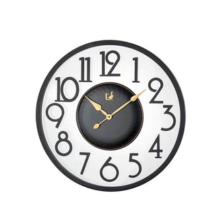 L'oca Nera Metal Black Clock D 60 cm