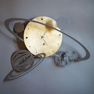 Arti e Mestieri Orologio Sistema solare foglia oro 50x36 cm