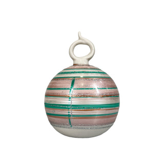 Sharon Italia Christmas Ball Decoration with Stripes in Porcelain D8 cm
