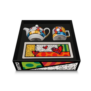 Egan Set Teira, Cappuccino Cup and Tray By Britto in Porcelain